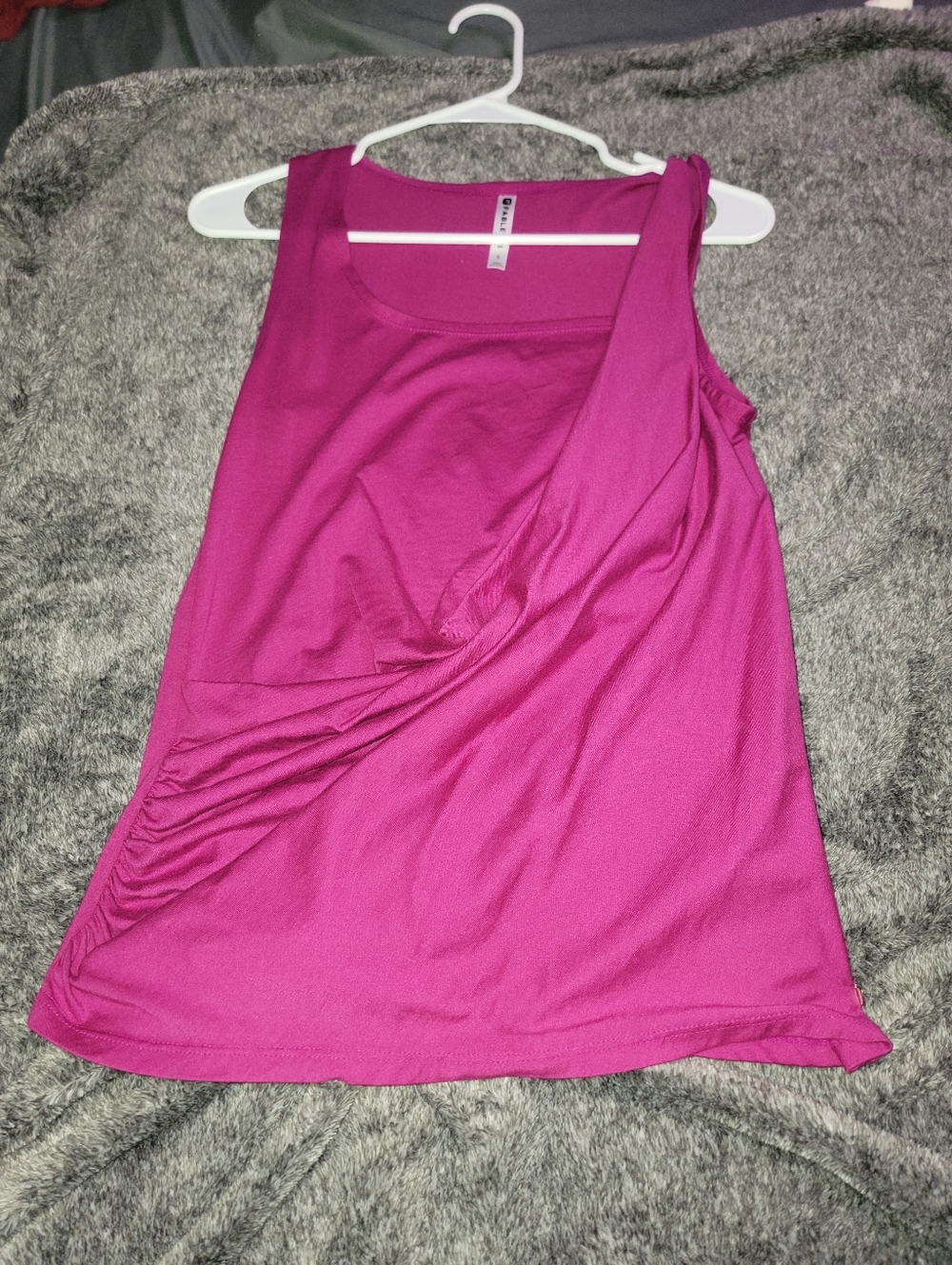 Fabletics Magenta Workout Ruched Tank Top